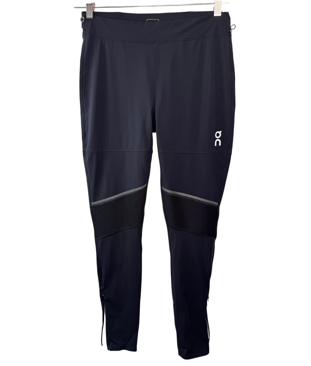 ON On Cloud Men's Black Long Running Tights Reflective Ankle Zip Sz Long L Large